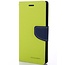 Phone case suitable for Apple iPhone 13 Pro Max - Mercury Fancy Diary Wallet Case - Case with Card Holder - Lime Green/Blue