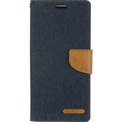 Case for iPhone 13 Mini - Mercury Canvas Diary Case - Flip Cover - Dark Blue