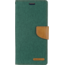 Telefoonhoesje geschikt voor iPhone 13 Mini - Mercury Canvas Diary Wallet Case - Hoesje met Pasjeshouder - Groen