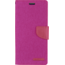 Telefoonhoesje geschikt voor iPhone 13 Pro - Mercury Canvas Diary Wallet Case - Hoesje met Pasjeshouder - Roze