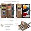 CaseMe - Telefoonhoesje geschikt voor iPhone 13 Pro - Wallet Book Case met ritssluiting - Magneetsluiting - Bruin