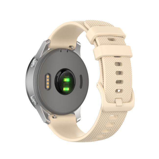 Case2go - Bandje voor Garmin Smartwatch - Geschikt voor de Garmin Venu 2 / vivoactive 4s / Garmin Active - Siliconen - 22 MM - Beige