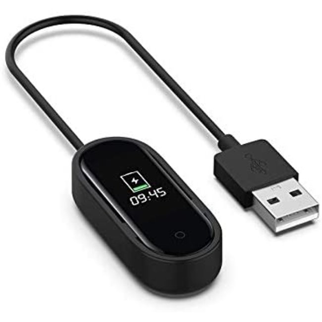 Oplaadkabel geschikt voor Xiaomi Mi Band 4 - USB-kabel - 0.20 meter - Zwart