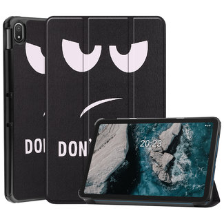 Cover2day Tablet hoes geschikt voor Nokia T20 (2021) - 10.4 Inch - Tri-Fold Book Case - Don’t touch me
