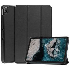 Tablet hoes geschikt voor Nokia T20 (2021) - 10.4 Inch - Tri-Fold Book Case - Zwart