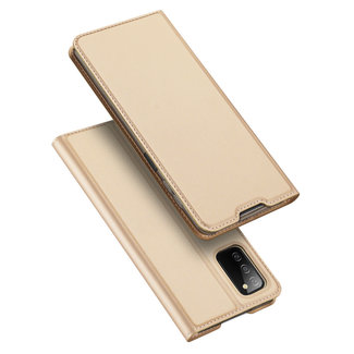 Dux Ducis Case for Samsung Galaxy A03s Ultra Slim PU Leather Flip Folio Case with Magnetic Closure - Gold