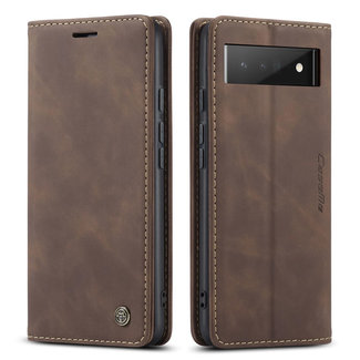 CaseMe CaseMe - Hoesje compitabel met de Google Pixel 6 Pro - Wallet Book Case - Magneetsluiting - Donker Bruin