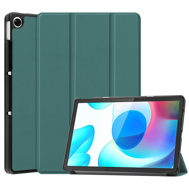 Tablet hoes voor Realme Pad - 10.4 inch - Tri-Fold Book Case - Auto Wake functie - Cyaan