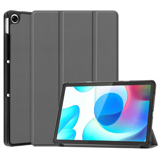 Case2go - Tablet Hoes geschikt voor Realme Pad - 10.4 inch - Tri-Fold Book Case - Auto Wake functie - Grijs