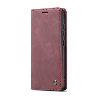 CaseMe CaseMe - Hoesje geschikt voor Samsung Galaxy S22 Plus 5G - Retro Wallet Book Case - Magneetsluiting - Rood