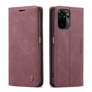 CaseMe CaseMe - Hoesje compitabel met Xiaomi K40 - Wallet Book Case - Magneetsluiting - Rood