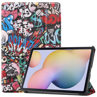 Cover2day Case2go - Tablet Hoes compatibel met Samsung Galaxy Tab S8 (2022) - Tri-Fold Book Case - Graffiti