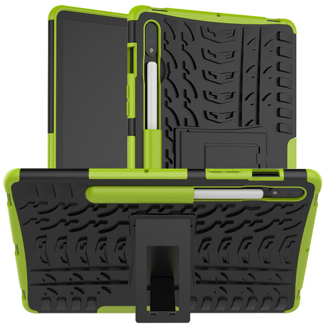 Cover2day - Tablet hoes voor Samsung Galaxy Tab S8 (2022) - Schokbestendige Back Cover - Met pencil houder - Groen