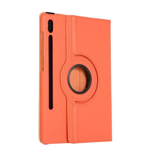 Case2go - Tablet hoes geschikt voor Samsung Galaxy Tab S8 (2022) - Draaibare Book Case Cover - 11 Inch - Oranje
