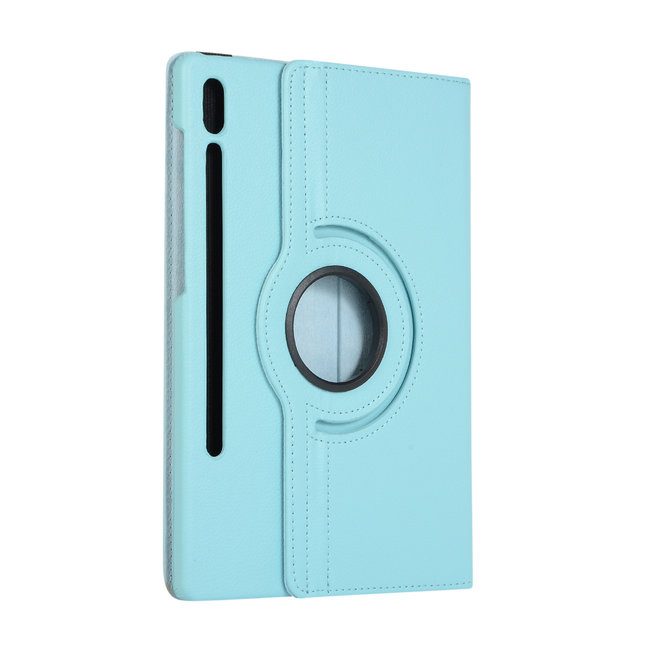 Case2go - Tablet hoes geschikt voor Samsung Galaxy Tab S8 (2022) - Draaibare Book Case Cover - 11 Inch - Licht Blauw