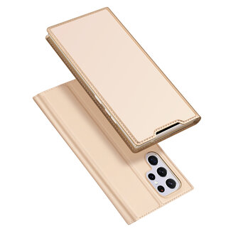Dux Ducis Dux Ducis - Telefoonhoesje geschikt voor Samsung Galaxy S22 Ultra - Skin Pro Book Case - Goud