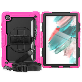 Cover2day Tablet Hoes geschikt voor Samsung Galaxy Tab A8 (2021) - 10.5 Inch - Heavy Duty Case met Ingebouwde Screenprotector en Schouderriem - Magenta