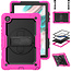 Tablet Hoes geschikt voor Samsung Galaxy Tab A8 (2021) - 10.5 Inch - Heavy Duty Case met Ingebouwde Screenprotector en Schouderriem - Magenta