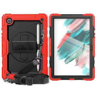 Cover2day Tablet Hoes geschikt voor Samsung Galaxy Tab A8 (2021) - 10.5 Inch - Heavy Duty Case met Ingebouwde Screenprotector en Schouderriem - Rood