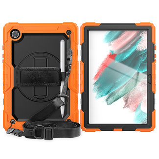 Cover2day Tablet Hoes geschikt voor Samsung Galaxy Tab A8 (2021) - 10.5 Inch - Heavy Duty Case met Ingebouwde Screenprotector en Schouderriem - Oranje