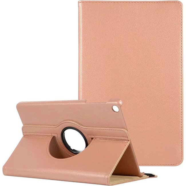 Case2go - Tablet hoes geschikt voor Samsung Galaxy Tab A8 (2021) - 10.5 Inch - Draaibare Book Case Cover - Rosé-Goud