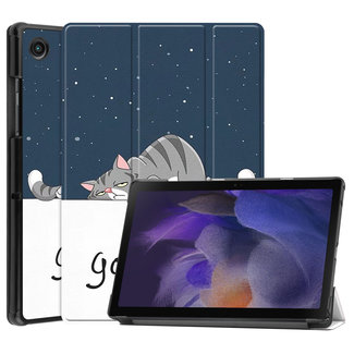 Case2go - Tablet Hoes geschikt voor Samsung Galaxy Tab A8 (2021) Hoes - 10.5 Inch - Tri-Fold Book Case - Good Night