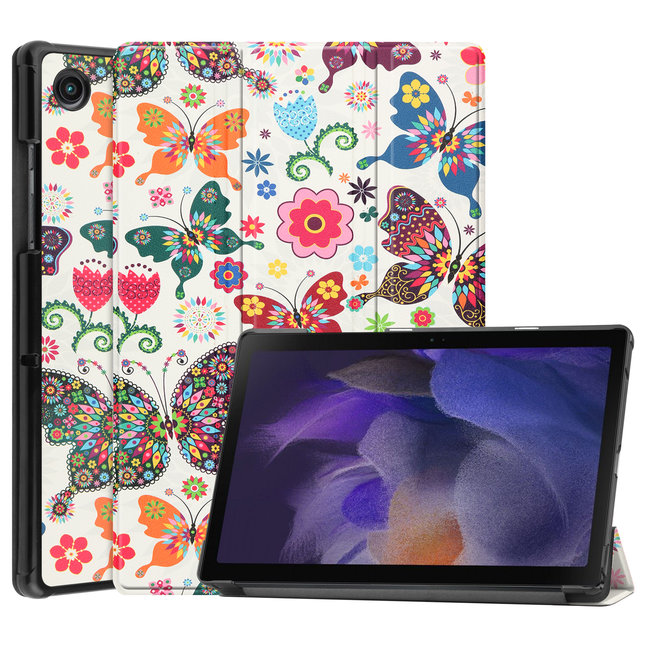 Case2go - Tablet Hoes geschikt voor Samsung Galaxy Tab A8 (2021) Hoes - 10.5 Inch - Tri-Fold Book Case - Vlinders