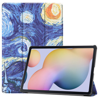 Cover2day - Tablet Hoes geschikt voor Samsung Galaxy Tab S8 Plus (2022) - 12.7 Inch - Tri-Fold Book Case - Sterrenhemel