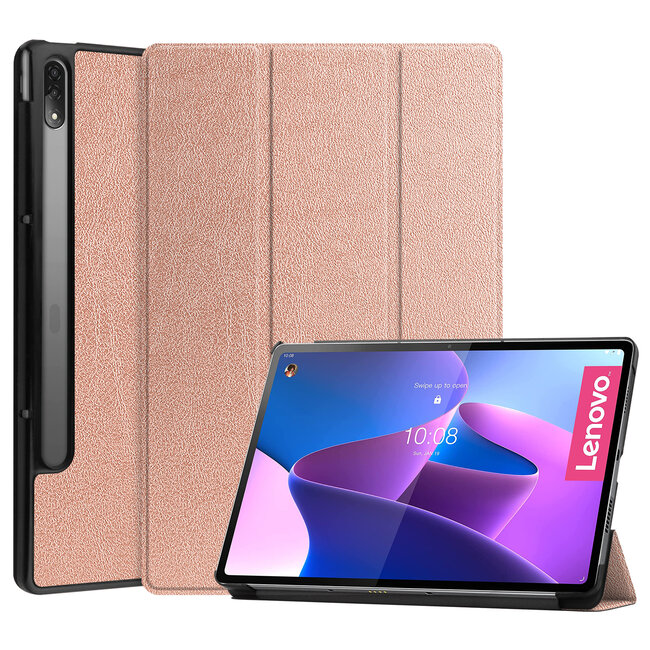 Cover2day - Tablet hoes geschikt voor Lenovo Tab P12 Pro - Tri-Fold Book Case - Rosé Goud