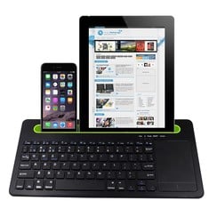 Cover2day - Draadloos toetsenbord - Touchpad - Gleuf voor Tablet/Smartphone - Qwerty - Zwart
