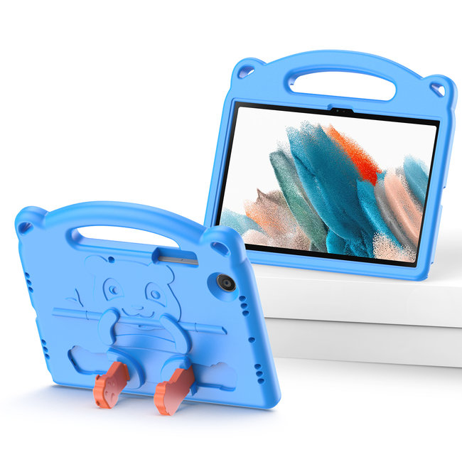 Samsung Galaxy Tab A8 2021 (10.5 Inch) Hoes - Schokbestendige case met handvat - Panda Series - Licht Blauw