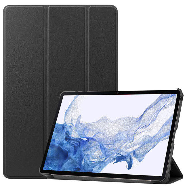 Case2go - Tablet Hoes compatibel met Samsung Galaxy Tab S8 (2022) - Tri-Fold Book Case - Zwart