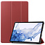Case2go - Tablet Hoes compatibel met Samsung Galaxy Tab S8 (2022) - Tri-Fold Book Case - Donker Rood