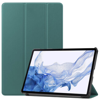 Cover2day Case2go - Tablet Hoes compatibel met Samsung Galaxy Tab S8 (2022) - Tri-Fold Book Case - Donker Groen