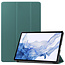 Case2go - Tablet Hoes compatibel met Samsung Galaxy Tab S8 (2022) - Tri-Fold Book Case - Donker Groen