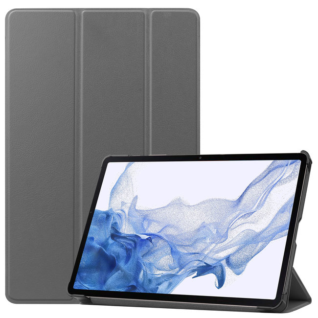 Tablet hoes voor Samsung Galaxy Tab S8 (2022) - Tri-Fold Book Case - Grijs