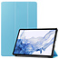 Case2go - Tablet Hoes compatibel met Samsung Galaxy Tab S8 (2022) - Tri-Fold Book Case - Licht Blauw