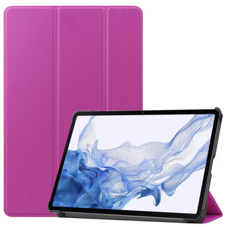 Cover2day Case2go - Tablet Hoes compatibel met Samsung Galaxy Tab S8 (2022) - Tri-Fold Book Case - Paars