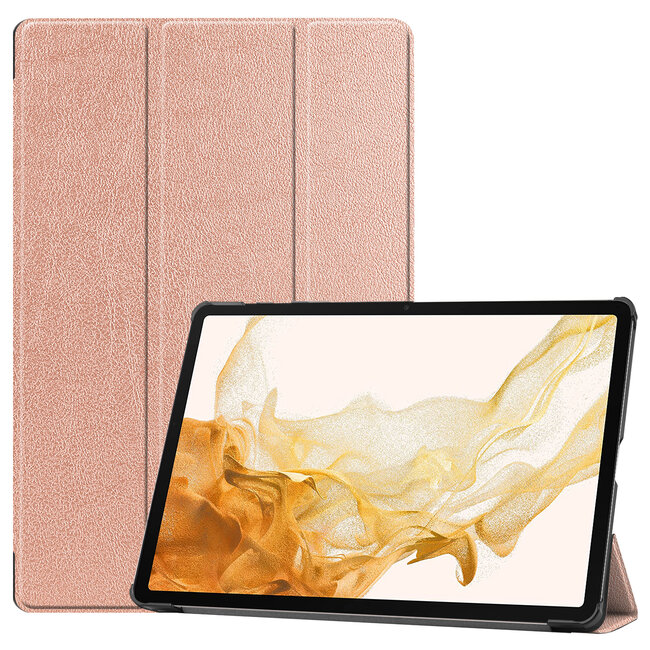 Cover2day - Samsung Galaxy Tab S8 Plus 2022 hoes - 12.4 Inch - Tri-Fold Book Case - RosÃ© Goud