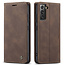 Caseme - Telefoonhoesje geschikt voor Samsung Galaxy S22 - Retro Wallet Book Case - Magneetsluiting - Donker Bruin