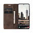 Caseme - Telefoonhoesje geschikt voor Samsung Galaxy S22 - Retro Wallet Book Case - Magneetsluiting - Donker Bruin