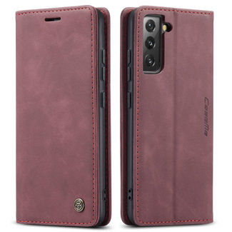 Dux Ducis Caseme - Telefoonhoesje geschikt voor Samsung Galaxy S22 - Retro Wallet Book Case - Magneetsluiting - Rood