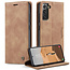 CaseMe - Hoesje geschikt voor Samsung Galaxy S22 Plus 5G - Retro Wallet Book Case - Magneetsluiting - Licht Bruin