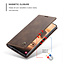 Caseme - Telefoonhoesje geschikt voor Samsung Galaxy S22 Ultra 5G - Retro Wallet Book Case - Magneetsluiting - Donker Bruin