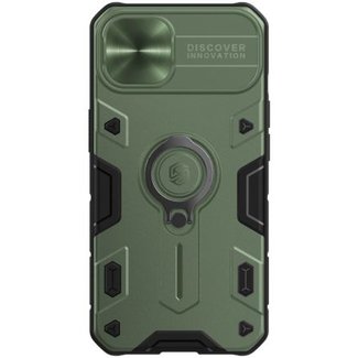 Nillkin Hoesje geschikt voor Apple iPhone 13 Pro Max - CamShield Armor Case - Met Camera Cover - Donker Groen
