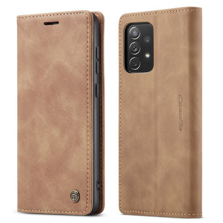Dux Ducis Caseme - Hoesje geschikt voor Samsung Galaxy A73 5G - Wallet Book Case - Magneetsluiting - Licht Bruin