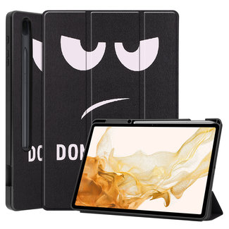 Cover2day Cover2day - Tablet hoes geschikt voor Samsung Galaxy Tab S8 Plus (2022) - 12.7 inch - Flexibel TPU - Tri-Fold Book Case - Met pencil houder - Don't Touch Me