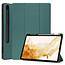 Cover2day - Tablet hoes geschikt voor Samsung Galaxy Tab S8 Plus (2022) - 12.7 inch - Flexibel TPU - Tri-Fold Book Case - Met pencil houder - Donker Groen