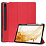 Cover2day - Tablet hoes geschikt voor Samsung Galaxy Tab S8 Plus (2022) - 12.7 inch - Flexibel TPU - Tri-Fold Book Case - Met pencil houder - Rood