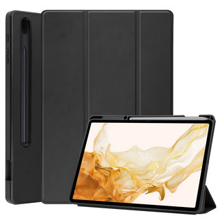 Cover2day Cover2day - Tablet hoes geschikt voor Samsung Galaxy Tab S8 Plus (2022) - 12.7 inch - Flexibel TPU - Tri-Fold Book Case - Met pencil houder - Zwart